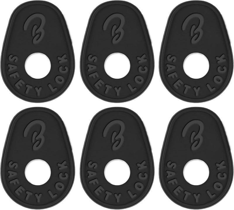 BestSounds Guitar Strap Blocks, 6PCS Premium Silicone Safety Locks (B Style Black) - Image 1